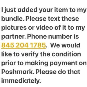 Pls text pics of your item I just added to my bundle to my partner 845 2041785